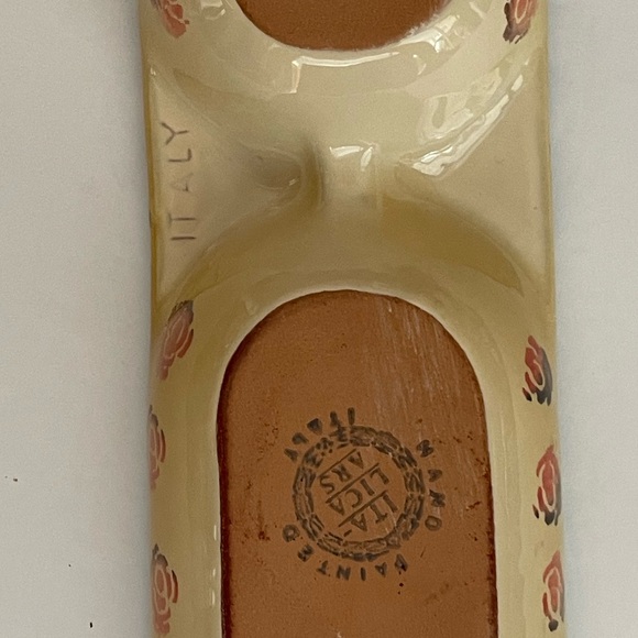 Hand Painted Italian Glazed Clay Appetizer   Crudite Cracker Long Serving Dish - Picture 8 of 8